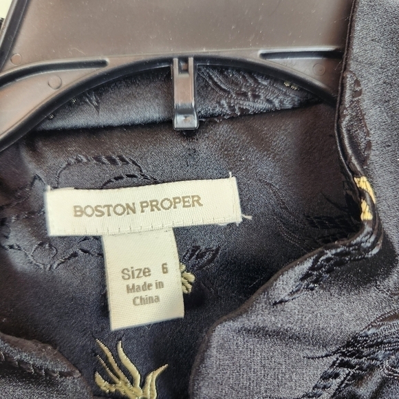 Boston Proper Novelty Print asian inspired fitted blazer Size 6 - Picture 6 of 6